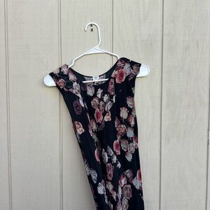 Wilfred Black and Pink Rose Dress 100% Silk